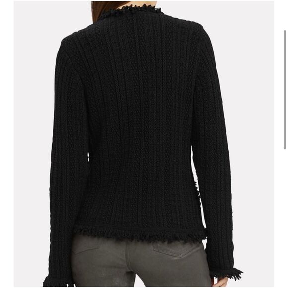 Intermix Ikaterina Fringe Knit Jacket black size 2 - Picture 5 of 16
